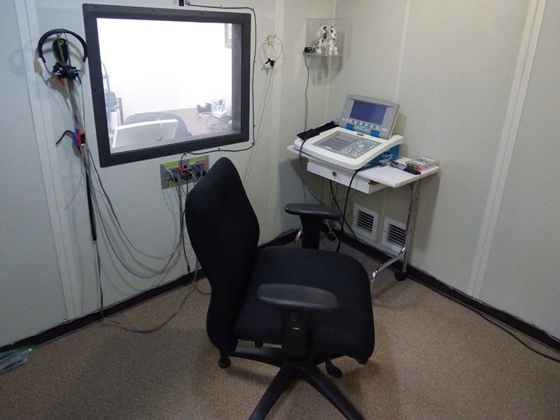 South Sound Audiology hearing assessment booth